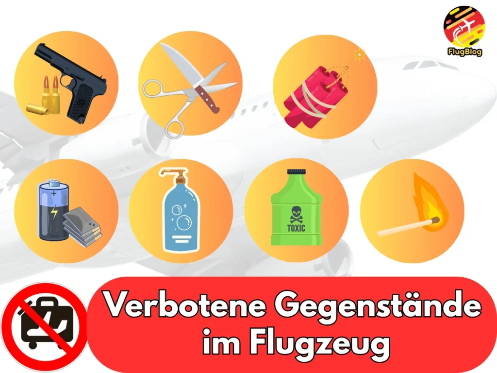 Verbotene Gegenstände im Flugzeug
